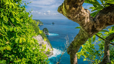 Paluang Cliff on Nusa Penida Island, Bali, Indonesiaの写真素材