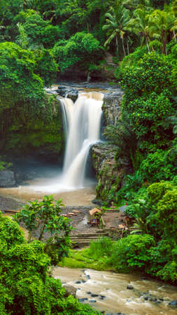 Amazing Tegenungan Waterfall near Ubud in Bali, Indonesiaの写真素材