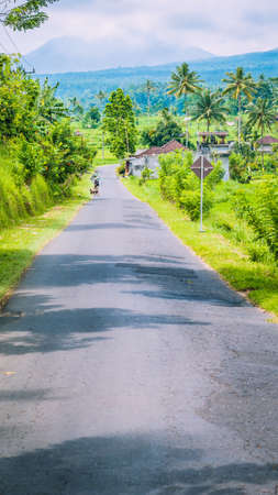 Rural road in Sediment District, Bali Island, Indonesiaの写真素材