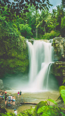 Amazing Tegenungan Waterfall near Ubud in Bali, Indonesiaの写真素材