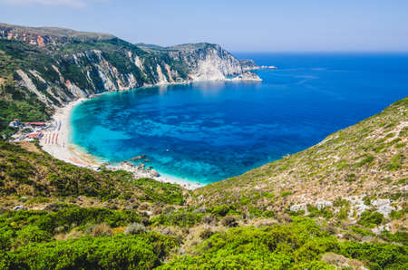 Myrtos Bay and Beach on Kefalonia Island, Greeceの写真素材