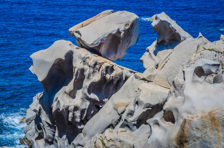 Granite rocks on capo Testa near Santa di Gallura, Sardinia, Italyの写真素材