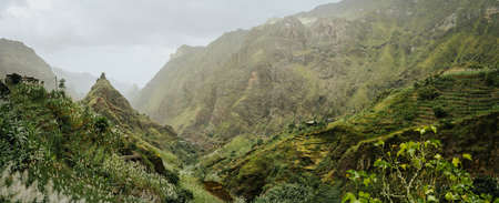 Trekking route to the Xo-Xo Valley. Harsh peaks and immense mountain walls around the ravine. Local...