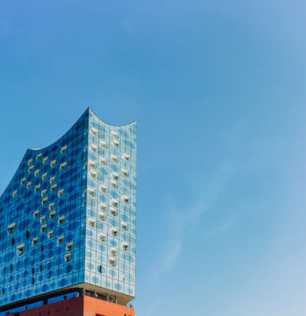 Hamburg, Germany - April 17, 2018: Elbphilharmonie in hafencity district, Hamburg, Germanyのeditorial素材