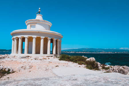Lighthouse of St. Theodore at Argostoli against clear blu sky. Kefalonia island. Greeceの写真素材