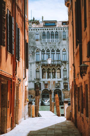 Venice, Italy. Beautiful view of old architecture buildings of the Venezia canals.の写真素材