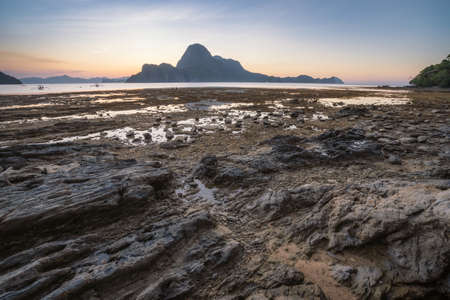 Palawan island, Philippines. El Nido, Cadlao island in sunset light. Paradise like place for summer vacationの写真素材