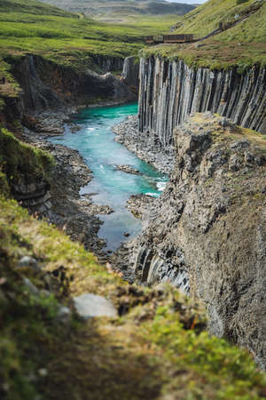 Studlagil basalt canyon, Iceland. One of the most epic and wonderfull nature sightseeing in Icelandの写真素材