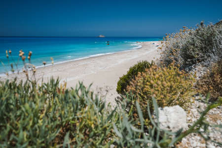 Gialos beach in Lefkada Ionian island, Greeceの写真素材