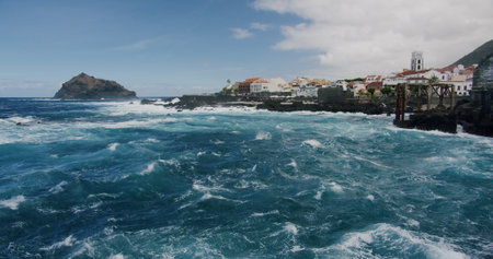 Garachico town and volcanic shore. Tenerife. Canary Islandsの写真素材