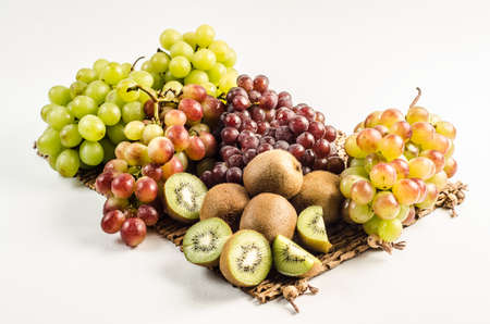 Grapes and kiwiの写真素材