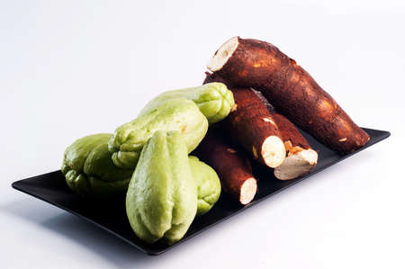 chayote and cassavaの写真素材