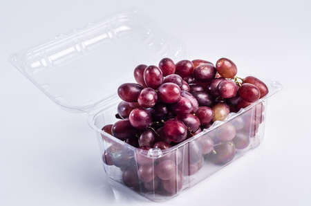 Grapes on a plastic packの写真素材