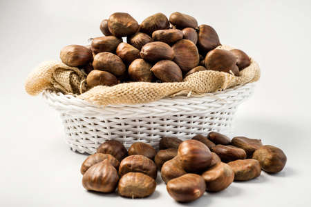 chestnuts in shellの写真素材