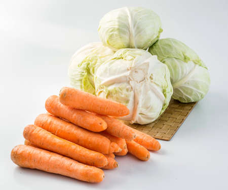 cabbage and carrotsの写真素材