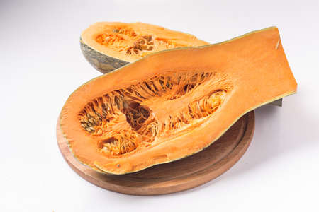 Pumpkin dried in the wooden boardの写真素材