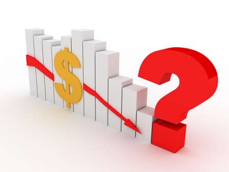 diagramme of falling of an dollar exchange rateの写真素材