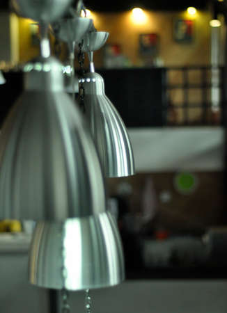 arrangement of lamp ornaments stainless steel ironの写真素材