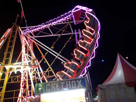 a crazy ship game called kora-kora in the night carnivalの写真素材