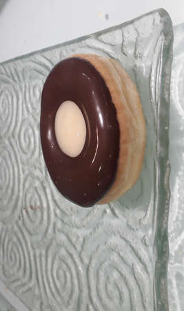 delicious donuts with chocolate topping
