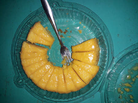 Sponge cake on a plate