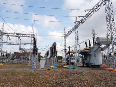 High voltage electricity substation is a part of an electrical generation, transmission, and...
