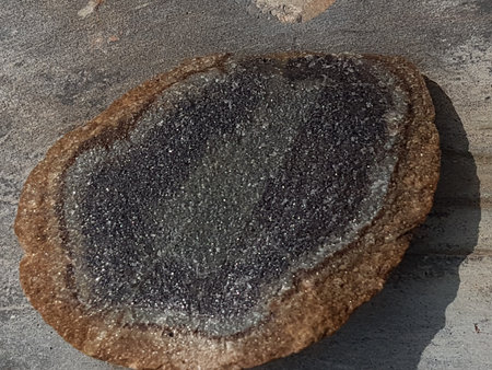 Close-up of a stone in the form of a circle.