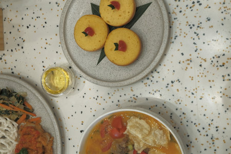 Thai food,Thai sweetmeat with coconut milk and curry