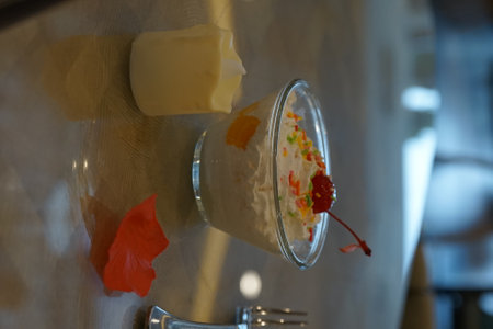 A closeup shot of a glass jar with butter and other ingredients