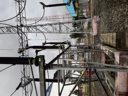 Electricity pylons in the city of Kuala Lumpur, Malaysia