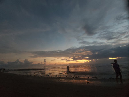 Sunset at the beach of the island of Borneo.
