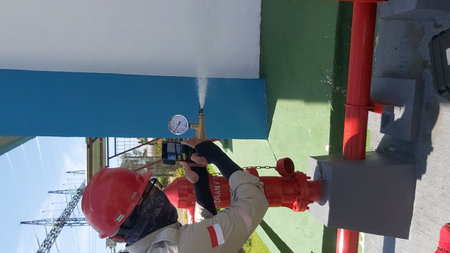 Oil and gas industry. Oil and gas workers are working on the oil platform.