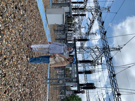 High-voltage power lines and high-voltage substation