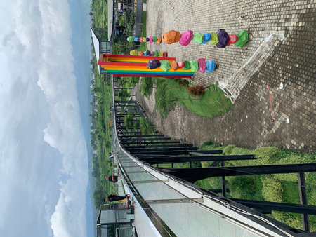 The view from the top of the observation deck of the building.の写真素材