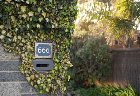 House number sign: number of the beast 666