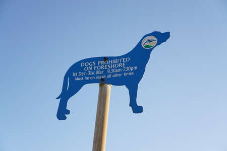 Carrum / VIC, Australia - Sep 27 2018 : Dogs prohibited on foreshore sign