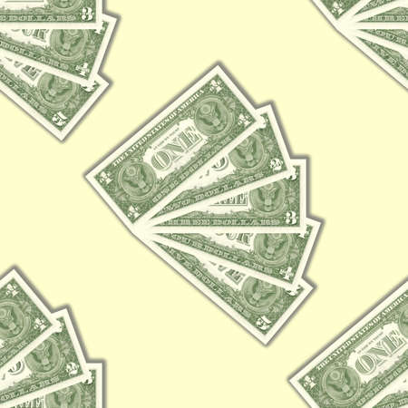 Illustration seamless pattern. Stylistic fan from fictitious paper money USAの写真素材