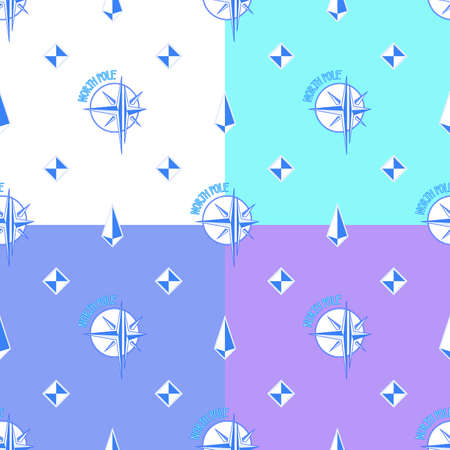 Seamless pattern without mask. Logo or emblem, inscription North Pole and crystals.のイラスト素材