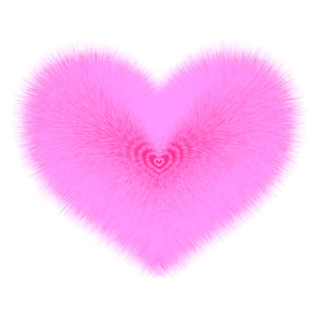 Fluffy soft cute pink heartのイラスト素材