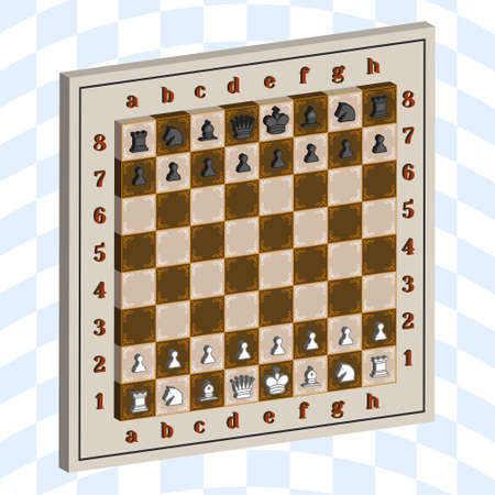 3D chess volumetric figures on the board EPS10のイラスト素材