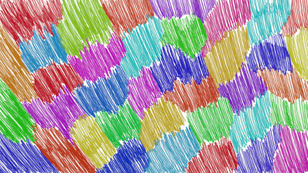 Abstract illustration. Colored childrens of doodles and lines drawn with pencils. Wallpaper and backgroundの写真素材