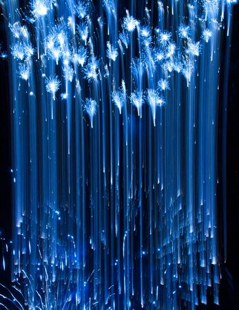 cold light background with sparks and explosions