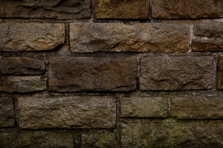 aged stone wall background with red spots and linesの写真素材