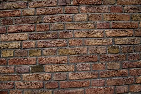 abstract red brick background with vertical and horizontal linesの写真素材