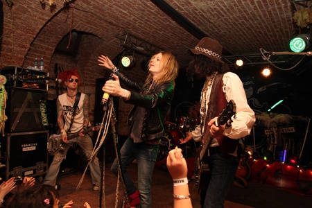 the band from finland negative at a concert in romaniaのeditorial素材