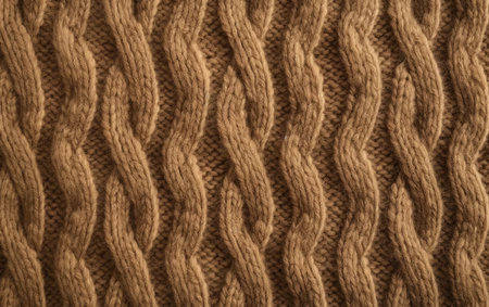 Woolen knitted fabric as a background. Close-up.の素材