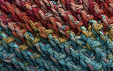 Colorful knitting wool texture background. Close up of colorful knitting wool texture.の素材