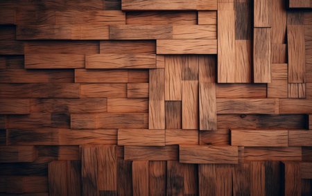 Wooden wall texture for background. 3d rendering, 3d illustration.の素材