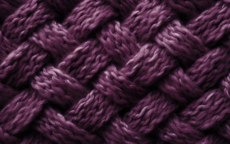 Purple knitted wool texture closeup. Knitted wool backgroundの素材