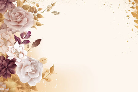 Floral background with roses and leaves. EPS 10 vector file included.の素材
